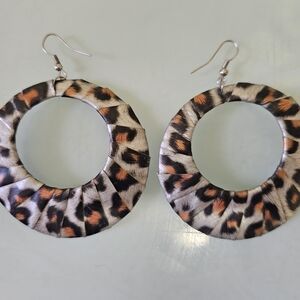 Leopard Print Hoop Earrings